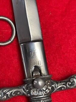 Antique Austria WW1 Navy Officer's Engraved Dagger Fighting Knife with Scabbard