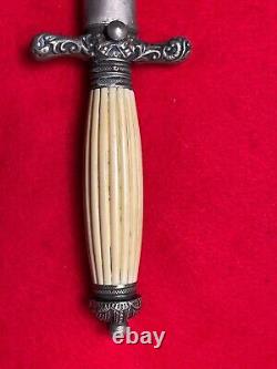 Antique Austria WW1 Navy Officer's Engraved Dagger Fighting Knife with Scabbard