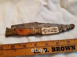 Antique Beauvoir Spanish Navaja Folding Fighting Knife 18th 19th Century