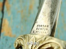 Antique CIVIL War Era Corsan Denton Burdekin English Pearl Dagger Knife Knives