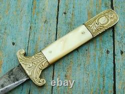 Antique CIVIL War Era Corsan Denton Burdekin English Pearl Dagger Knife Knives