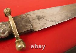 Antique CIVIL War Era Dirk Dagger Fighting Knife Etched Blade Unknown Maker