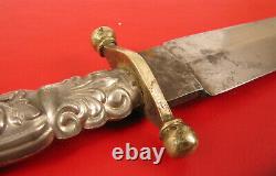 Antique CIVIL War Era Dirk Dagger Fighting Knife Etched Blade Unknown Maker