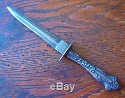 Antique Dagger Silver Handle Gamblers & Garter's Dirk Knife Beautiful