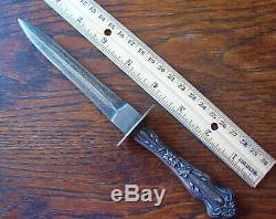 Antique Dagger Silver Handle Gamblers & Garter's Dirk Knife Beautiful