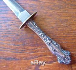 Antique Dagger Silver Handle Gamblers & Garter's Dirk Knife Beautiful