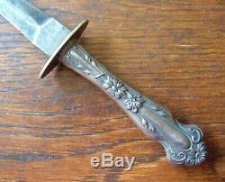 Antique Dagger Silver Handle Gamblers & Garter's Dirk Knife Beautiful