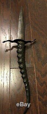 Antique Imperial Spanish Dagger Fighting Knife DIRK STILETTO Gazelle Horn Handle