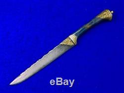 Antique Old Middle Eastern East 19 Century Damascus Blade Dagger Fighting Knife