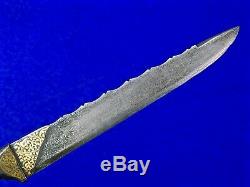 Antique Old Middle Eastern East 19 Century Damascus Blade Dagger Fighting Knife