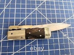 Antique Sheffield Steel No6 Folding Dagger Fighting Knife Horn Handles! With