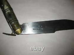 Antique Signed Navaja Spanish Folding Knife Dagger Hunting Fighting Blade Sword