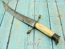 Antique Spanish Military Stag Eaglehead Curved Fighting Dagger Knife Knives Old