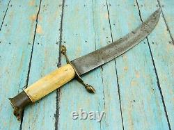 Antique Spanish Military Stag Eaglehead Curved Fighting Dagger Knife Knives Old