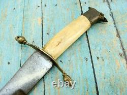 Antique Spanish Military Stag Eaglehead Curved Fighting Dagger Knife Knives Old