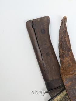 Antique Spanish War Large Military Machete Dagger Knife Sheath