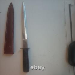 Antique Stiletto Double Edged Fighting Knife Dagger With Sheath Hand Etched