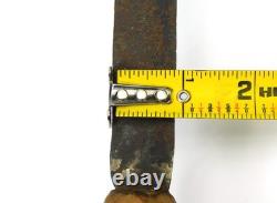 Antique US 19th C Primitive Fighting Knife Spear Point Dagger Wood Handle