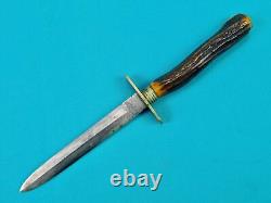 Antique US Civil War British Import Small Fighting Knife Dagger with Sheath