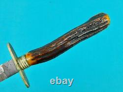 Antique US Civil War British Import Small Fighting Knife Dagger with Sheath