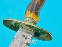 Antique US Civil War British Import Small Fighting Knife Dagger with Sheath