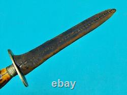 Antique US Civil War British Import Small Fighting Knife Dagger with Sheath