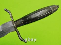 Antique US Civil War Kris Blade Fighting Knife Dagger with Scabbard