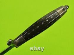 Antique US Civil War Kris Blade Fighting Knife Dagger with Scabbard