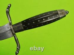 Antique US Civil War Kris Blade Fighting Knife Dagger with Scabbard