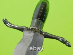 Antique US Civil War Kris Blade Fighting Knife Dagger with Scabbard