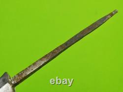 Antique US Civil War Kris Blade Fighting Knife Dagger with Scabbard