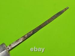 Antique US Civil War Kris Blade Fighting Knife Dagger with Scabbard