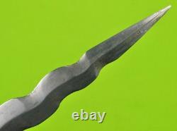 Antique US Civil War Kris Blade Fighting Knife Dagger with Scabbard