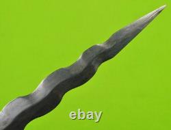 Antique US Civil War Kris Blade Fighting Knife Dagger with Scabbard