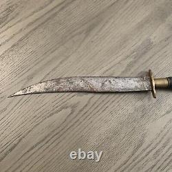 Antique Vintage Mexican Clip Point Scorpion Bowie Dagger Fighting Knife Horn Han