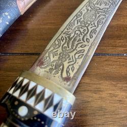 Antique Vintage Syrian Khanjar Knife Jambiya Dagger Kanjar Fighting / Sheath