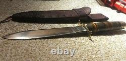 Antique Vintage Trench Knife Theater Made Combat Dagger Handmade 11.5 OA WW Era