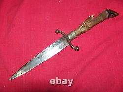 Antique WWII Theater Knife AW Wadsworth & Son Germany Old US Army Combat Dagger