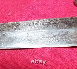 Antique WWII Theater Knife AW Wadsworth & Son Germany Old US Army Combat Dagger