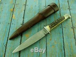 Antique Ww 2 Hartenau German Stag Boot Fighting Bowie Youth Dagger Knife Knives