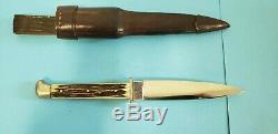 Anton Wingen Jr. Othello Stag Handled Knife, Dagger Solingen Germany #4075