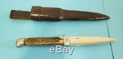 Anton Wingen Jr. Othello Stag Handled Knife, Dagger Solingen Germany #4075