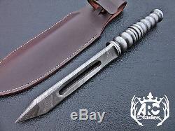 Arc Rare Hand Forged Damascus Steel Hunting Dagger Knife Kris Blade With Sheath