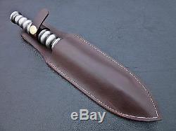 Arc Rare Hand Forged Damascus Steel Hunting Dagger Knife Kris Blade With Sheath
