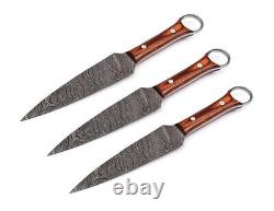 Arkansas Toothpick Custom Handmade Damascus Steel Dagger Knife With Sheath