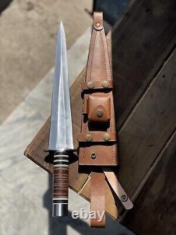 Arkansas Toothpick Dagger Handmade D2 Dagger Hunting custom knife&Leather Sheath