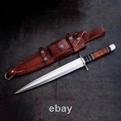 Arkansas Toothpick Dagger Handmade D2 Dagger Hunting knife &Leather Sheath