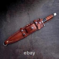 Arkansas Toothpick Dagger Handmade D2 Dagger Hunting knife &Leather Sheath