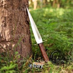 Arkansas Toothpick Dagger Handmade D2 Dagger Hunting knife with Leather Sheath