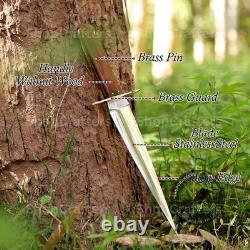 Arkansas Toothpick Dagger Handmade D2 Dagger Hunting knife with Leather Sheath